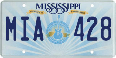 MS license plate MIA428