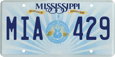 MS license plate MIA429
