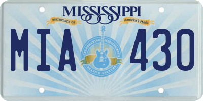 MS license plate MIA430