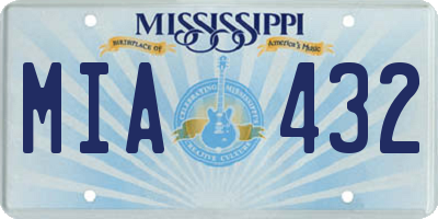 MS license plate MIA432