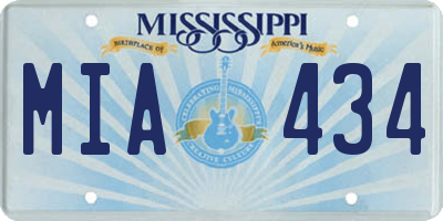 MS license plate MIA434