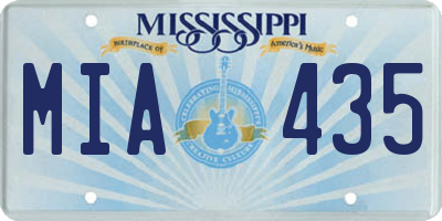 MS license plate MIA435
