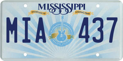 MS license plate MIA437
