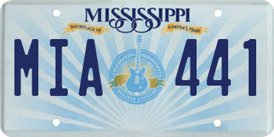 MS license plate MIA441