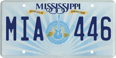 MS license plate MIA446