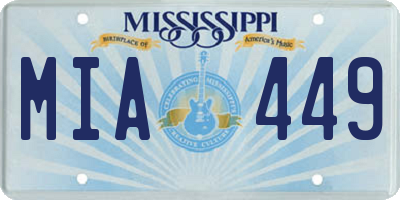 MS license plate MIA449
