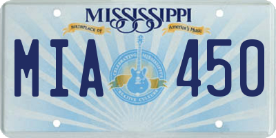 MS license plate MIA450