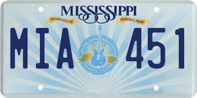 MS license plate MIA451