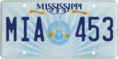 MS license plate MIA453