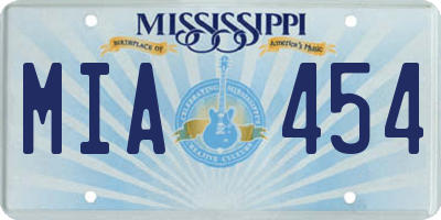 MS license plate MIA454