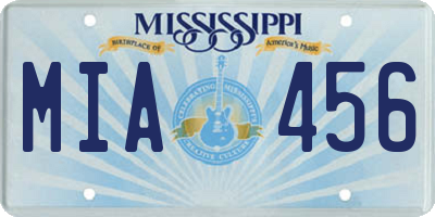 MS license plate MIA456