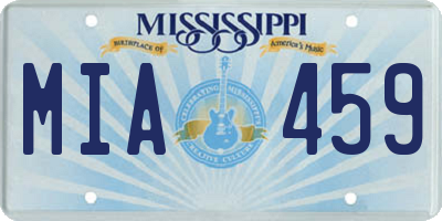 MS license plate MIA459