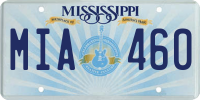 MS license plate MIA460