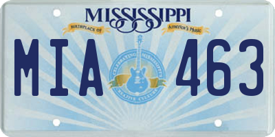 MS license plate MIA463
