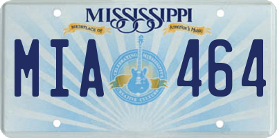 MS license plate MIA464