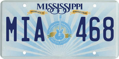 MS license plate MIA468