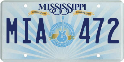 MS license plate MIA472
