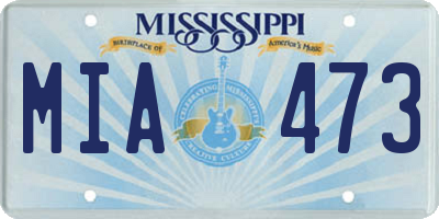 MS license plate MIA473