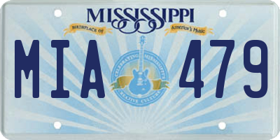 MS license plate MIA479