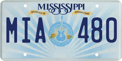 MS license plate MIA480