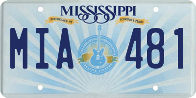 MS license plate MIA481