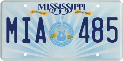 MS license plate MIA485