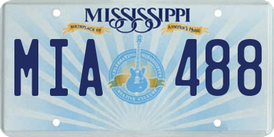 MS license plate MIA488