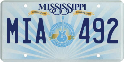 MS license plate MIA492