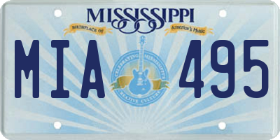 MS license plate MIA495