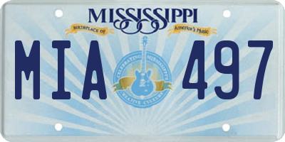 MS license plate MIA497