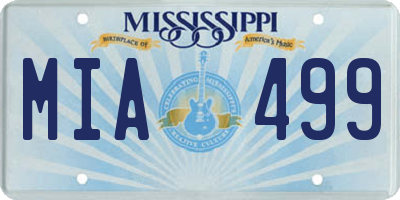 MS license plate MIA499