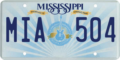 MS license plate MIA504