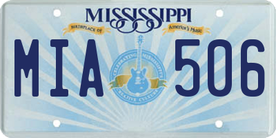 MS license plate MIA506