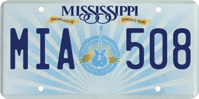 MS license plate MIA508