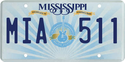 MS license plate MIA511