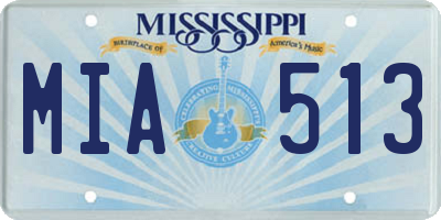 MS license plate MIA513
