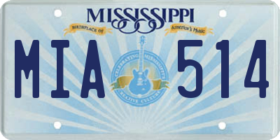 MS license plate MIA514