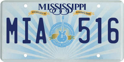 MS license plate MIA516