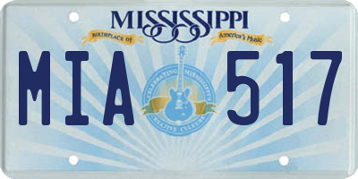 MS license plate MIA517