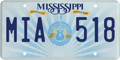 MS license plate MIA518