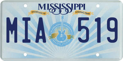 MS license plate MIA519