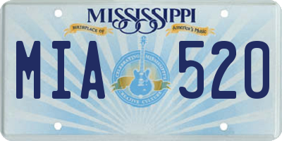 MS license plate MIA520