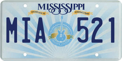 MS license plate MIA521