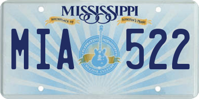 MS license plate MIA522