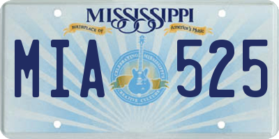 MS license plate MIA525