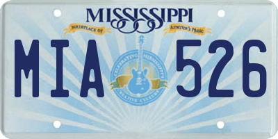 MS license plate MIA526