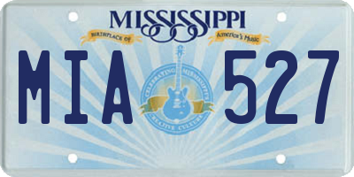 MS license plate MIA527