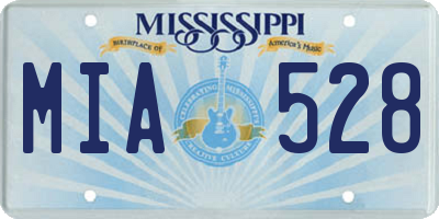 MS license plate MIA528