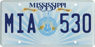 MS license plate MIA530