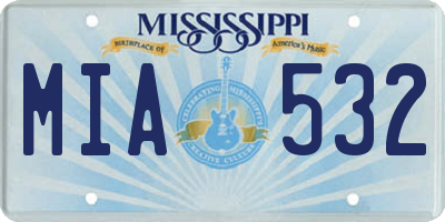 MS license plate MIA532